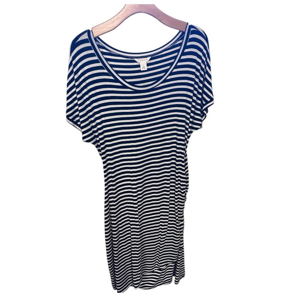 Nordstrom Caslon, black and white mid length dress, size large